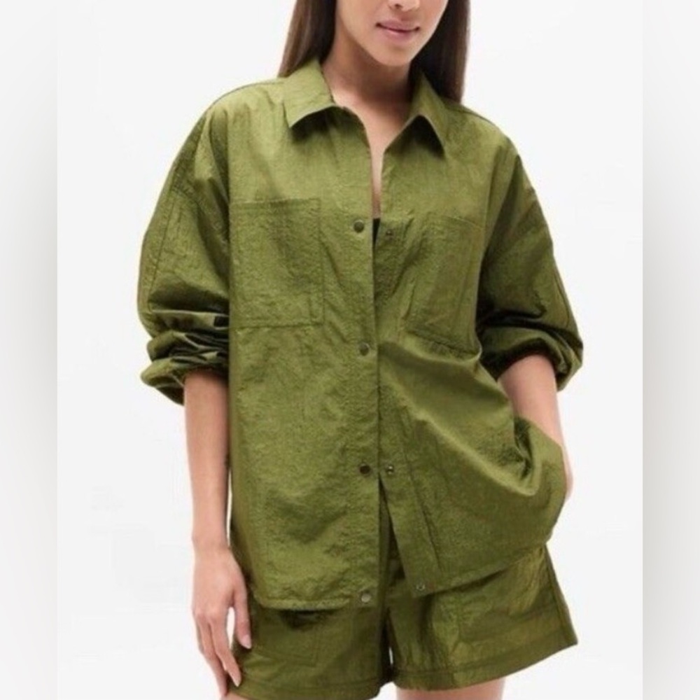 NWOT Athleta Lunar Sheen Shirt Jacket Womens